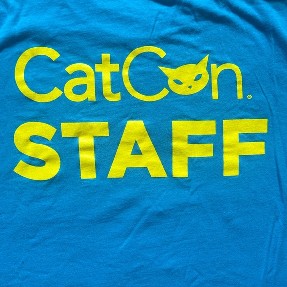 Cat Con Staff t-shirt, size S, blue, size small in womens - Picture 11 of 12